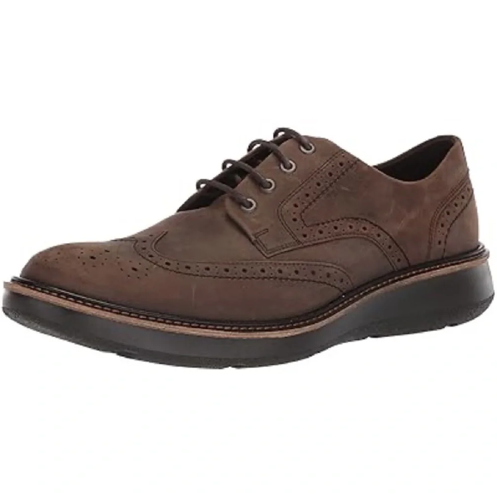 ECCO‎ Men's Lhasa Brogue Tie Oxford Leather Dress Shoes NWOB Size 9